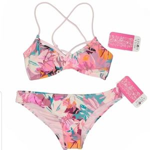 Hula Honey Pink Tropical 2 Pc Swimsuit